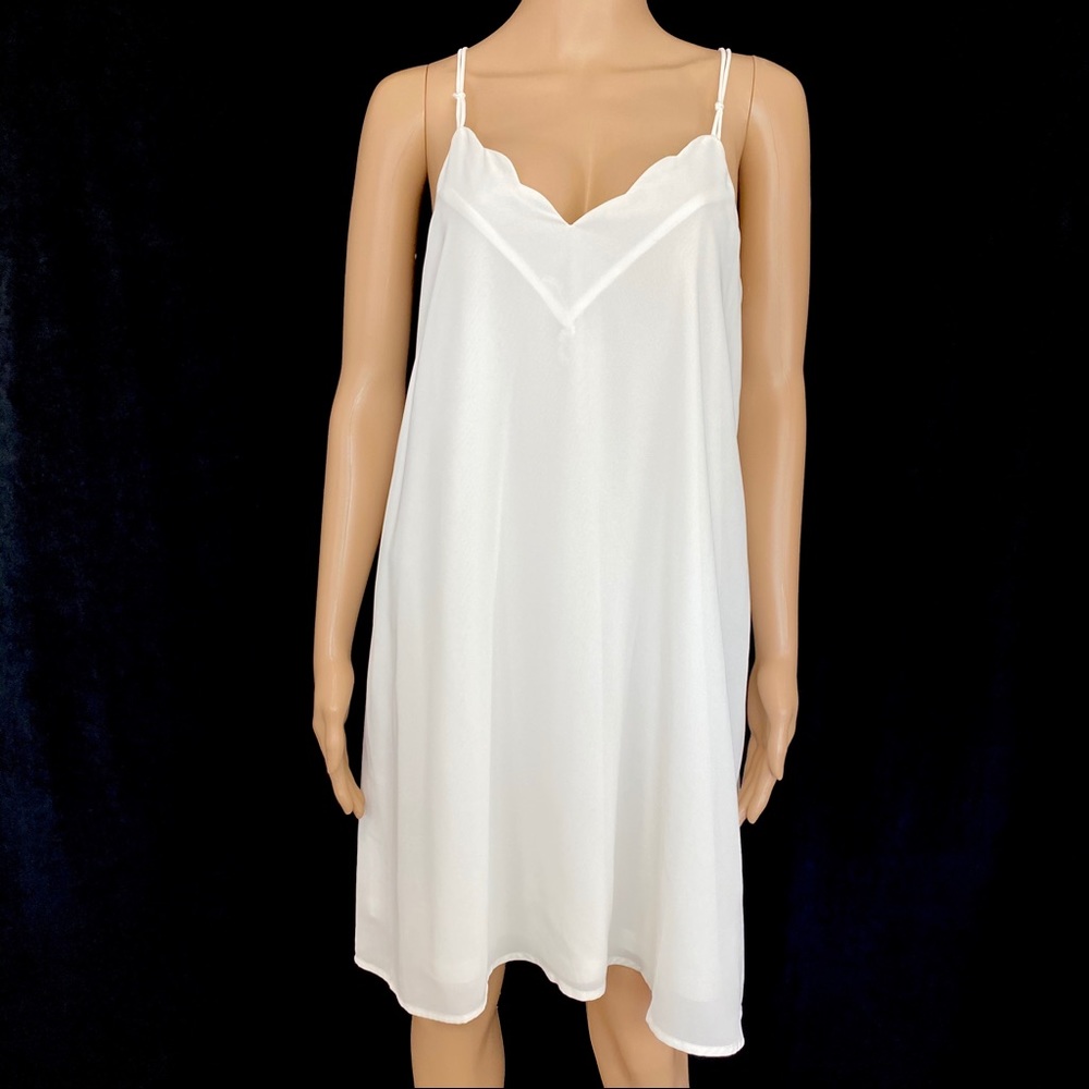 Love Riche Off-White Spaghetti Strap Dress White Size L - Picture 2 of 8
